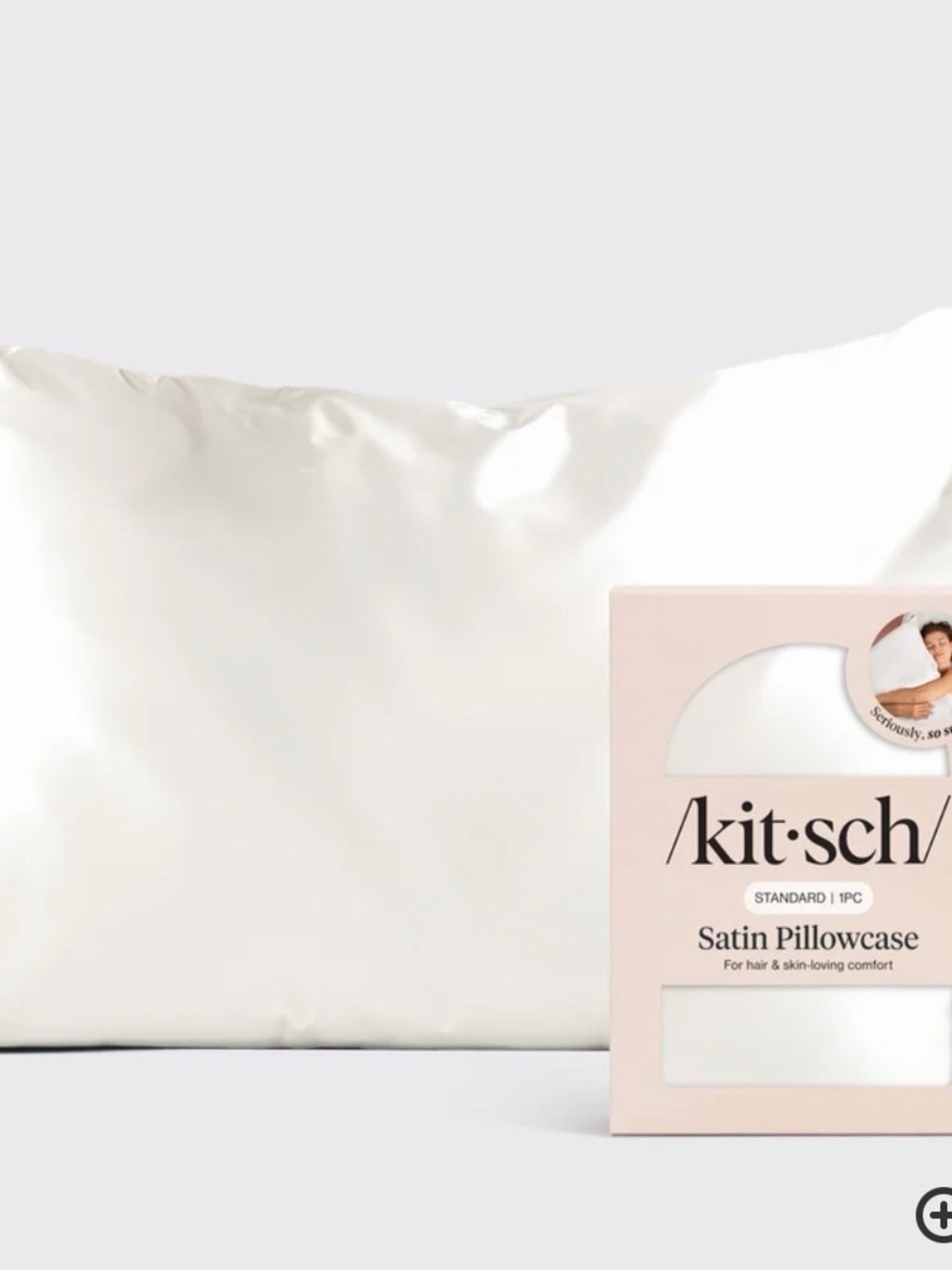 Kitsch ivory satin pillowcase